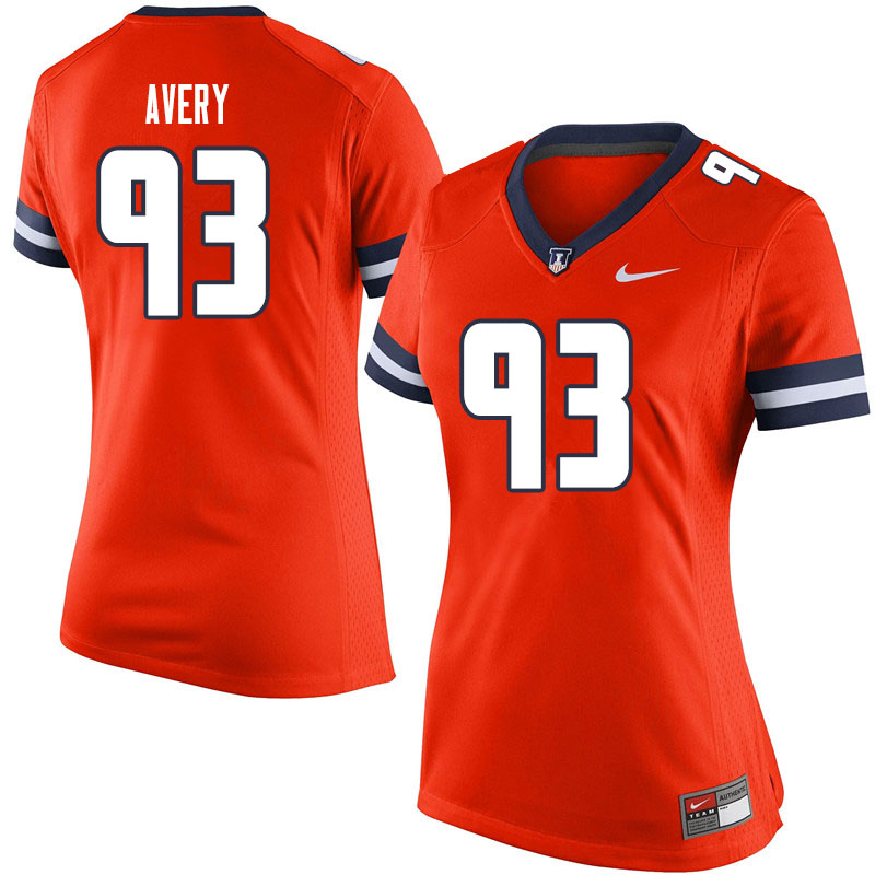 Women #93 Calvin Avery Illinois Fighting Illini College Football Jerseys Sale-Orange